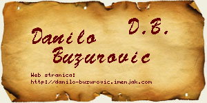 Danilo Buzurović vizit kartica